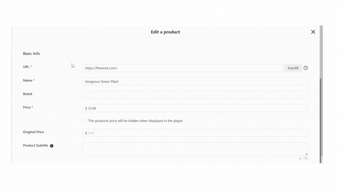 Add product subtitles